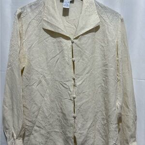 Anna And Frank Cream Textured Silk Blouse